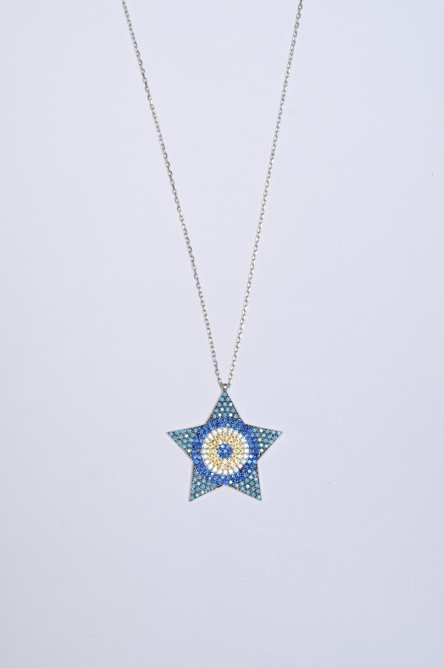Blue Star Evil Eye 925 Silver Necklace
