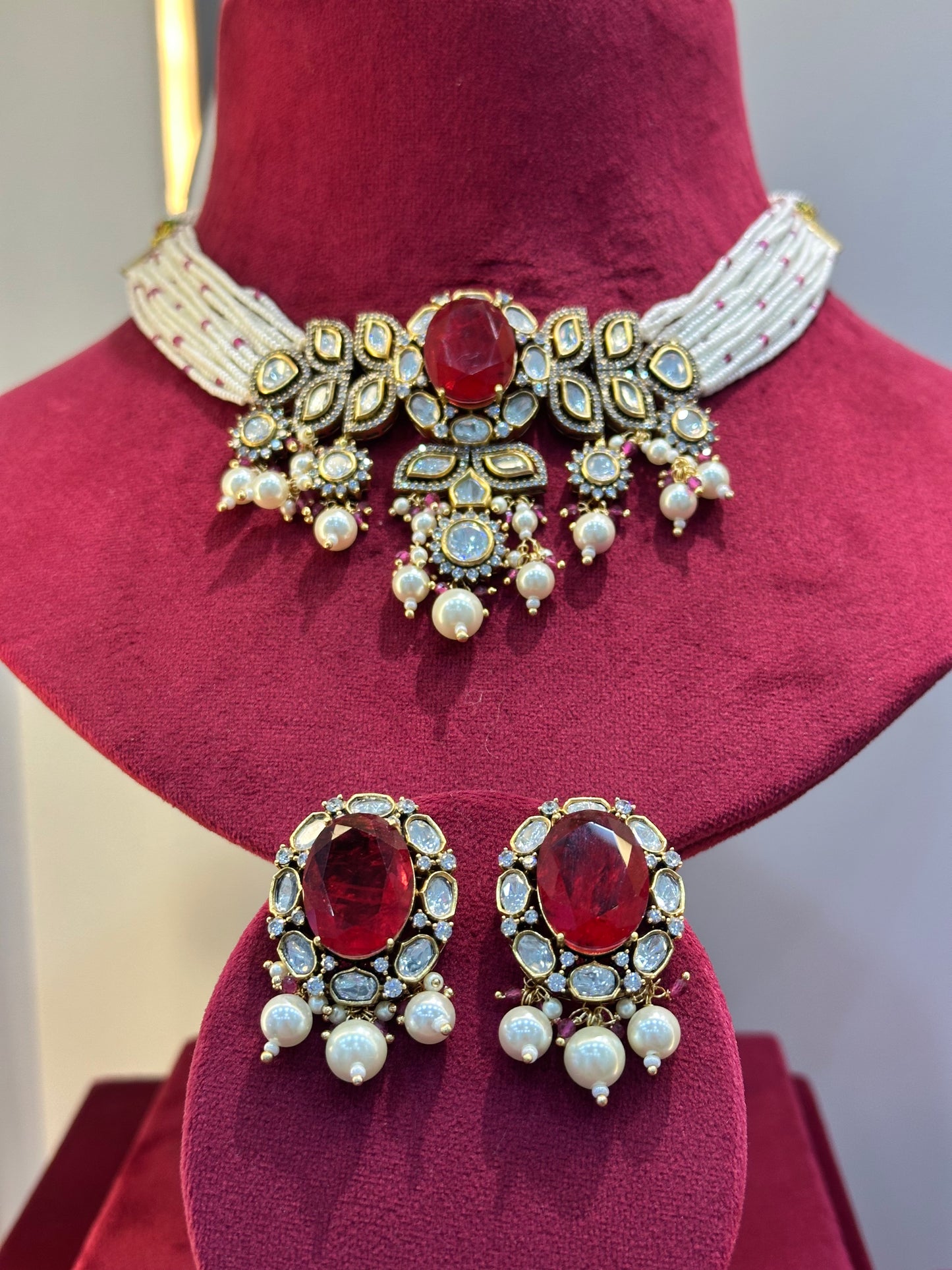 Gold Plated Polki Necklace
