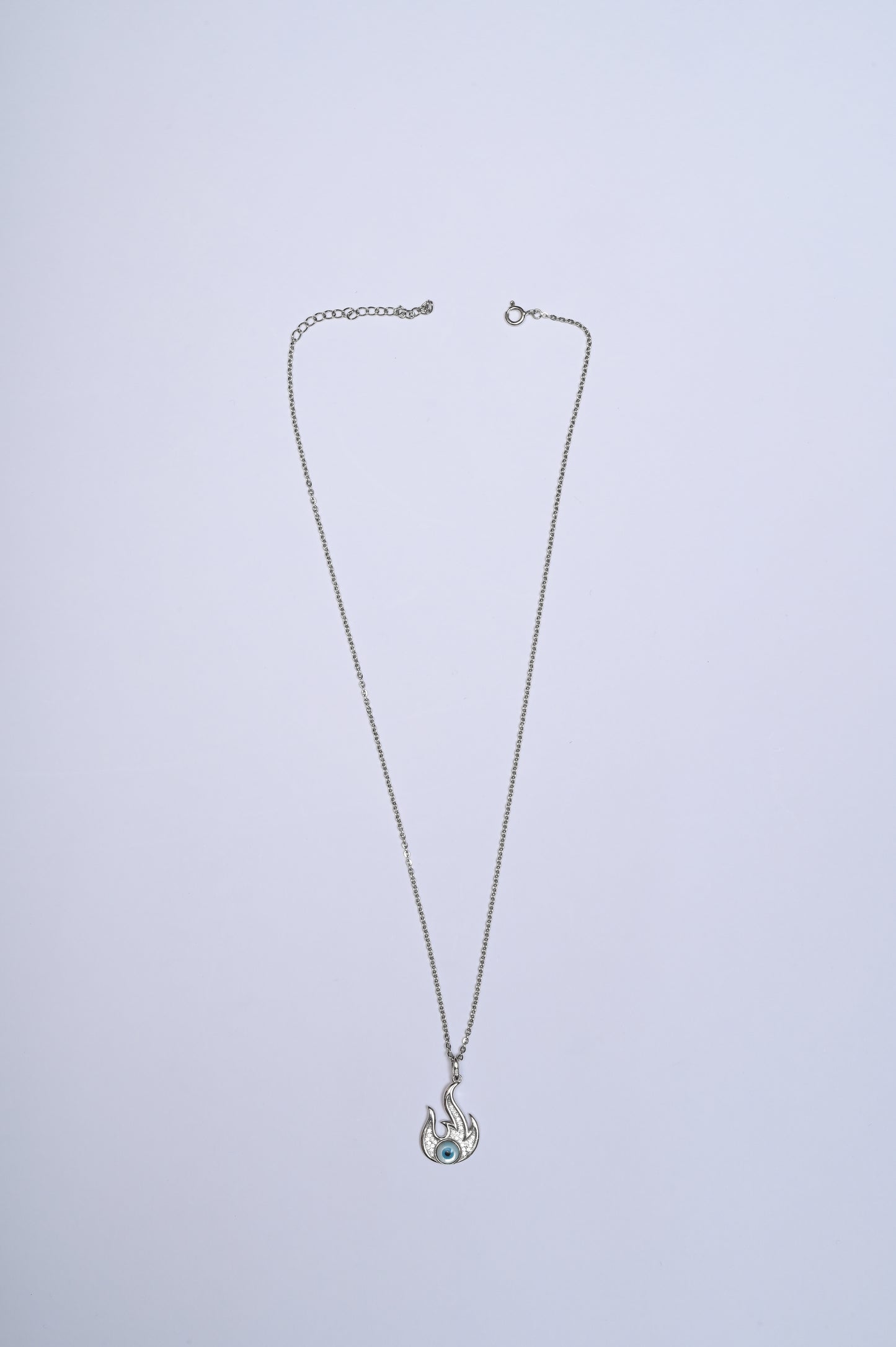 Fiery Evil Eye 925 Silver Necklace