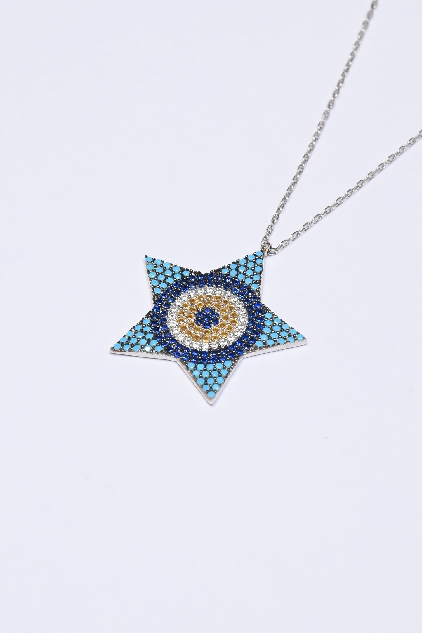 Blue Star Evil Eye 925 Silver Necklace