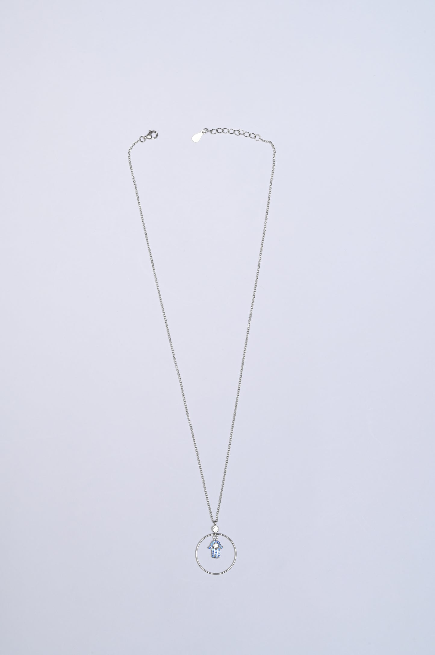 Hamsha Evil Eye Ring 925 Silver Necklace