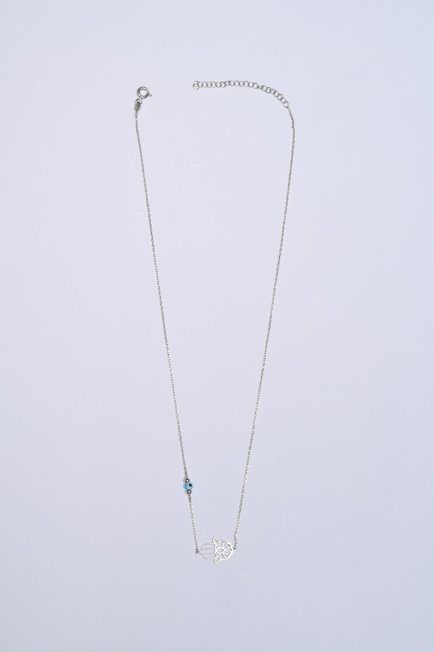 Grace Hamsha Minimal Evil Eye Charm Necklace