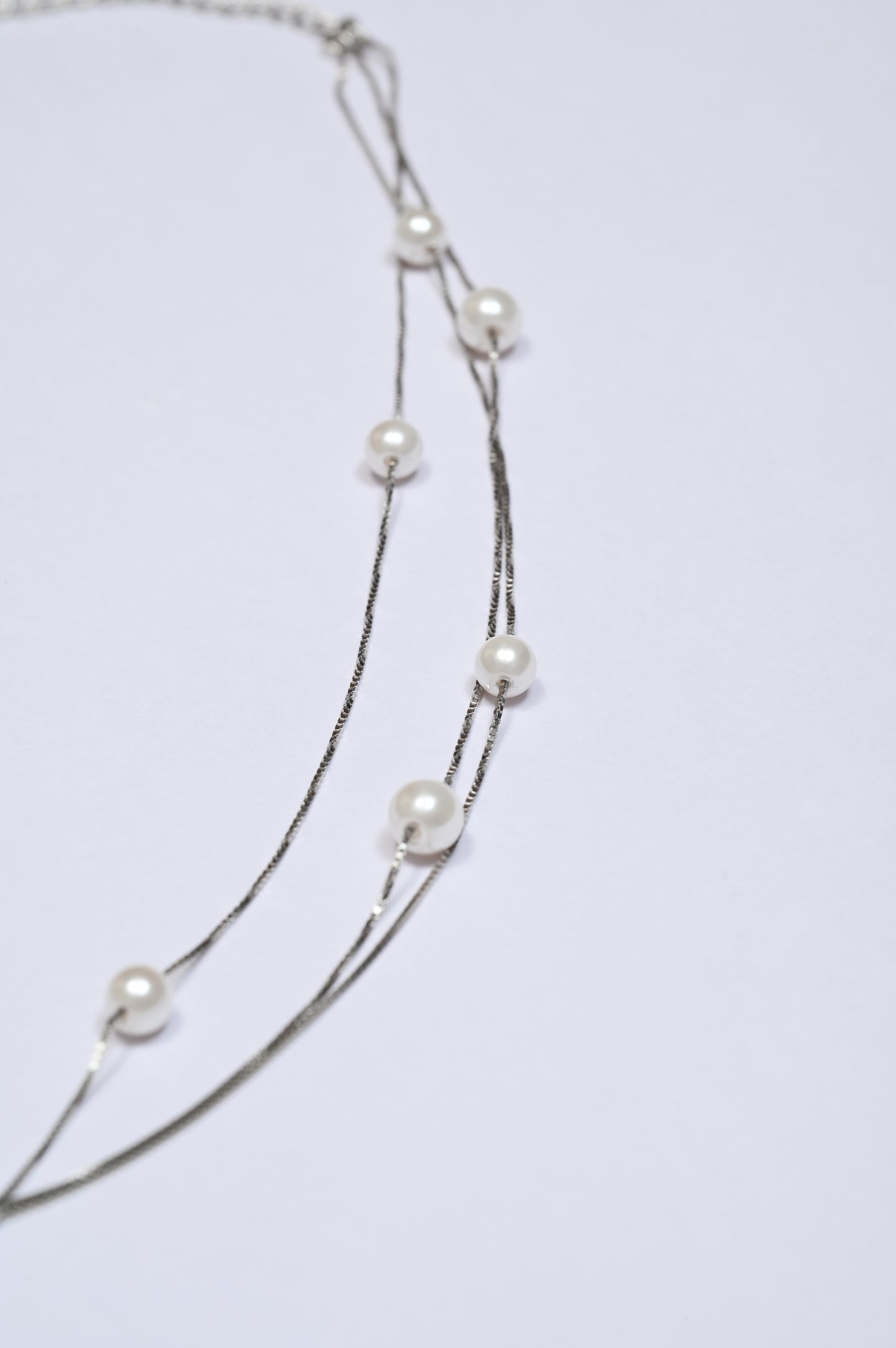 Stunning Pearl Links 925 Silver Necklace