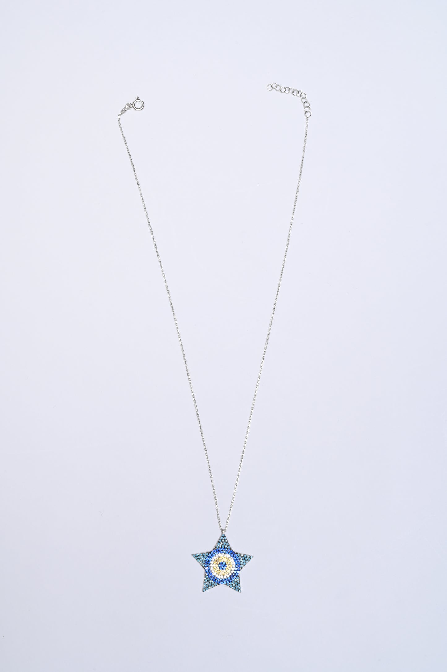 Blue Star Evil Eye 925 Silver Necklace