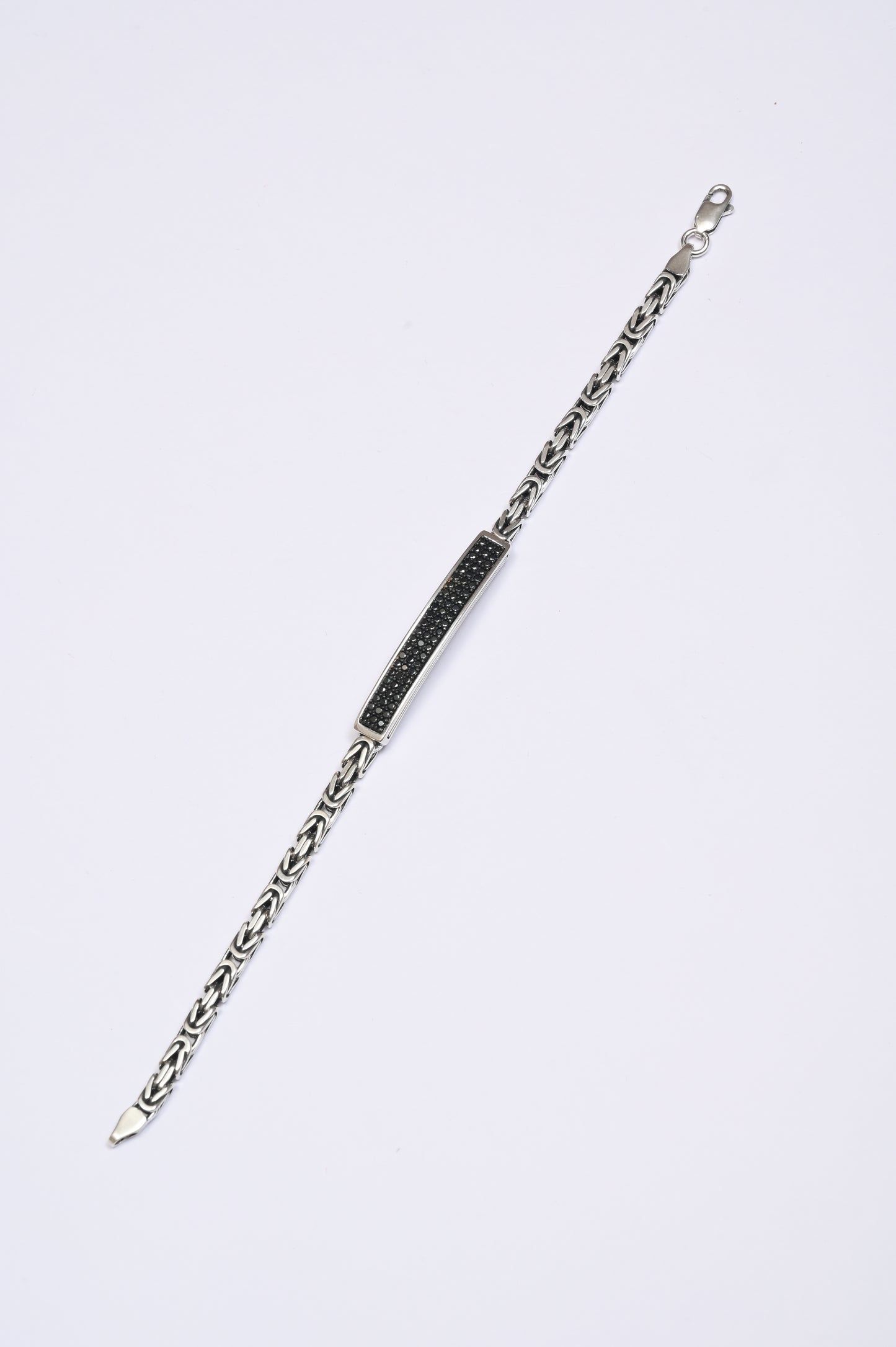Black Diamond Roped Antique-Oxodised Finish 925 Silver Bracelet