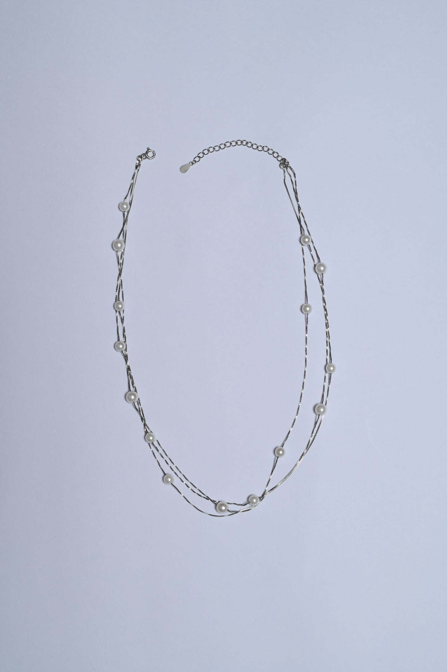 Stunning Pearl Links 925 Silver Necklace