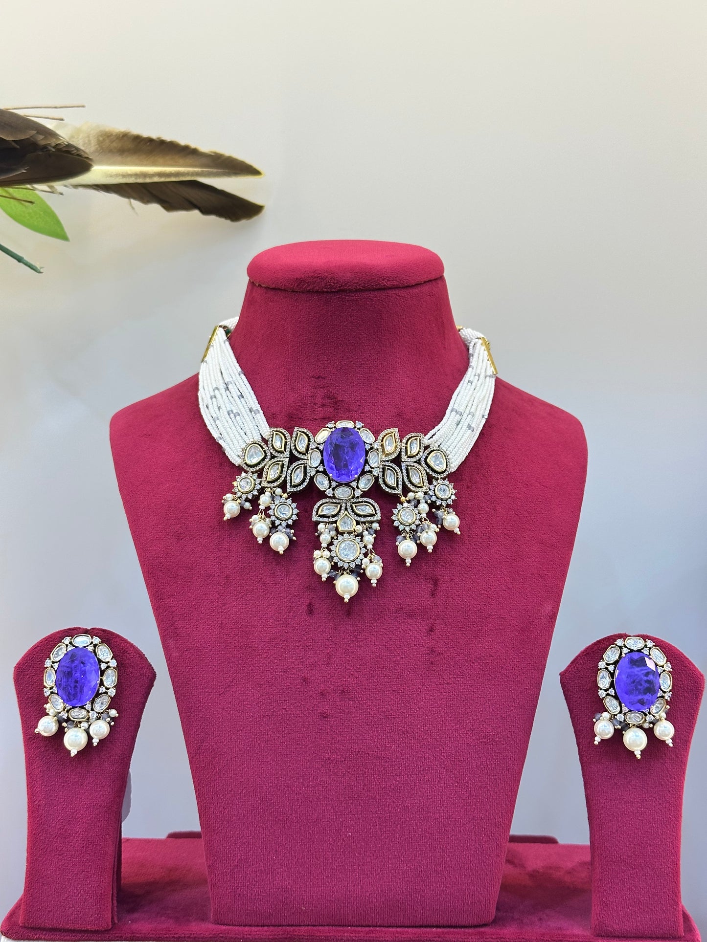 Gold Plated Uncut Polki Necklace