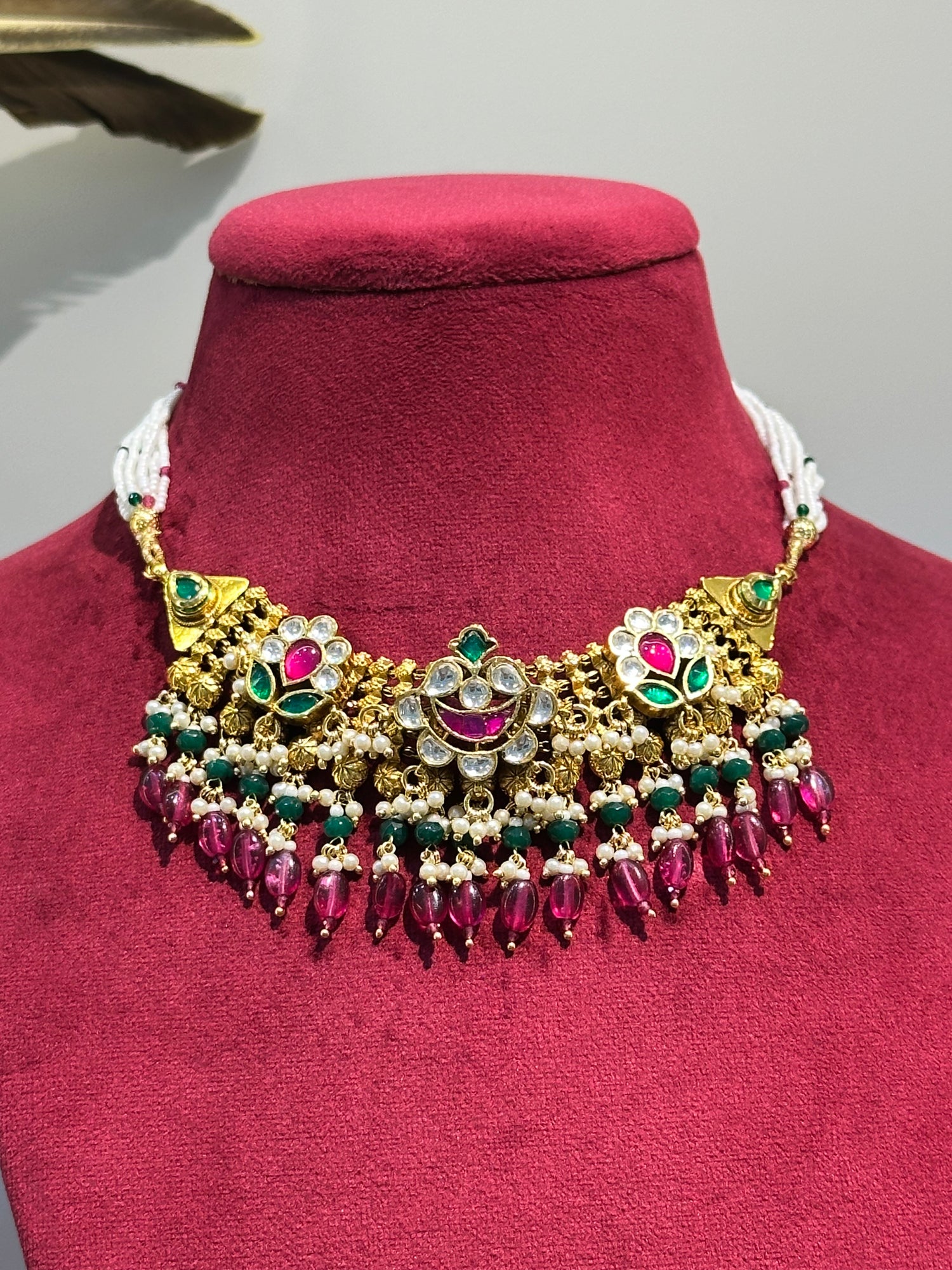 Gold Plated Jadau Necklaces