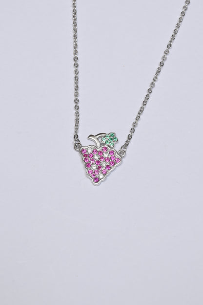 Tangy Grape Pink Zircon 925 Silver Necklace