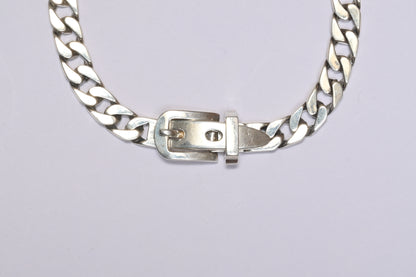 Belt Lock Cuban 925 Silver Bracelet