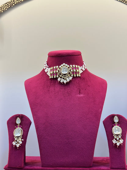 Gold Plated Uncut Polki Necklace