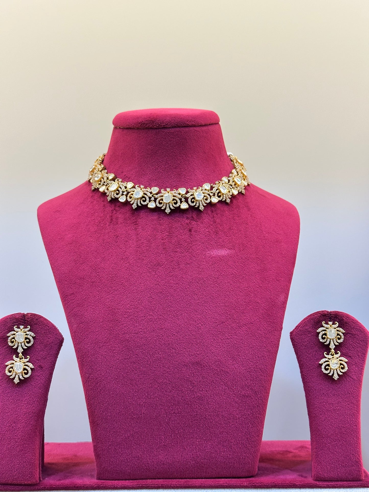 Gold Plated Polki Necklace