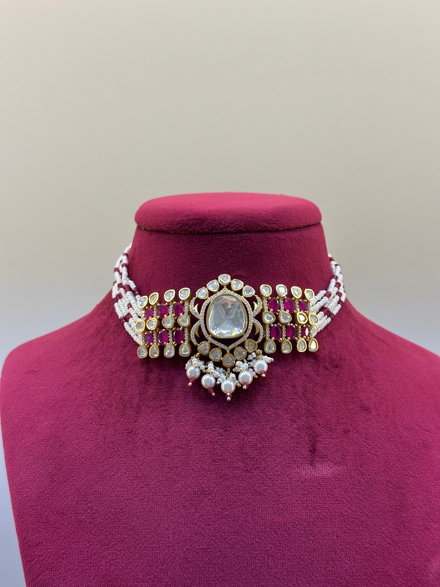 Gold Plated Uncut Polki Necklace