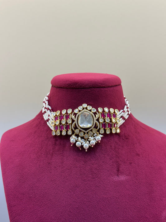 Gold Plated Uncut Polki Necklace