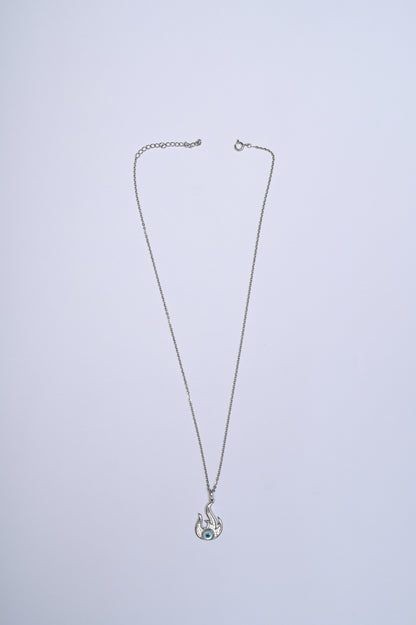 Fiery Evil Eye 925 Silver Necklace