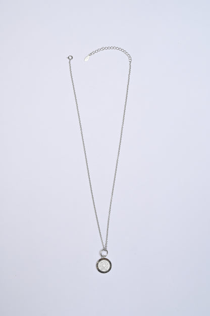Pandora Coin Zircon Pendant With Link Chain
