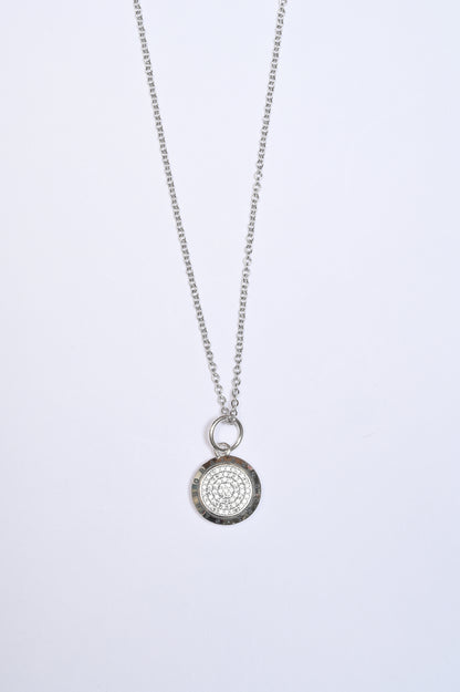 Pandora Coin Zircon Pendant With Link Chain