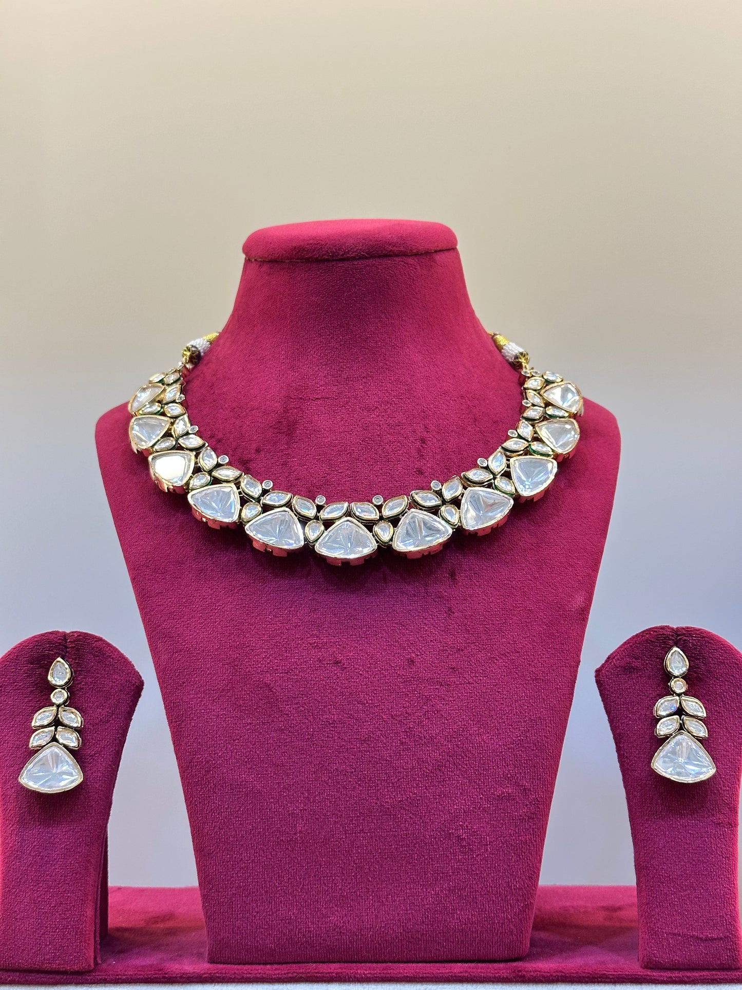 Gold Plated Uncut Polki Necklace
