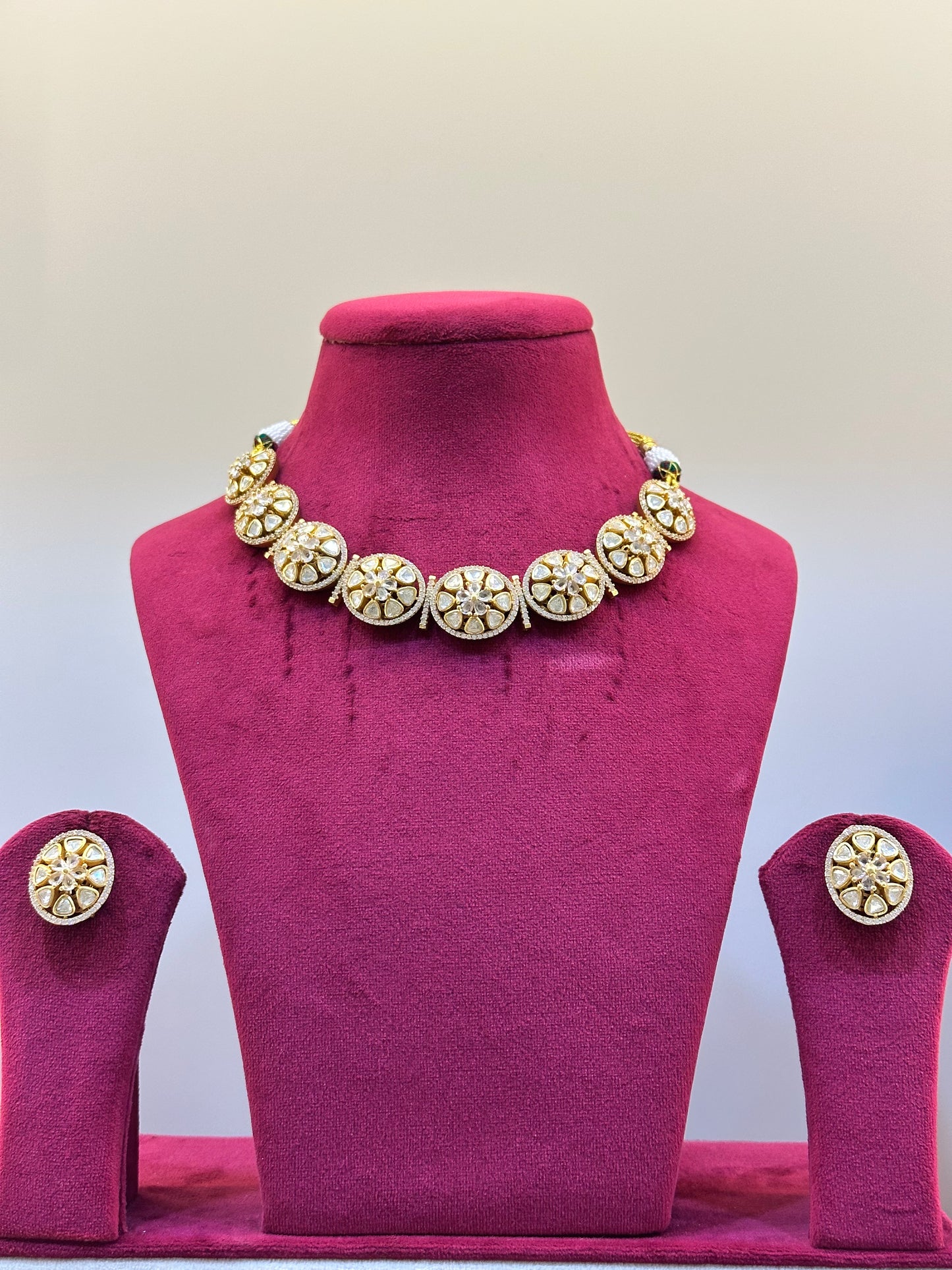 Gold Plated Uncut Polki Necklace