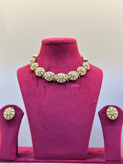 Gold Plated Uncut Polki Necklace