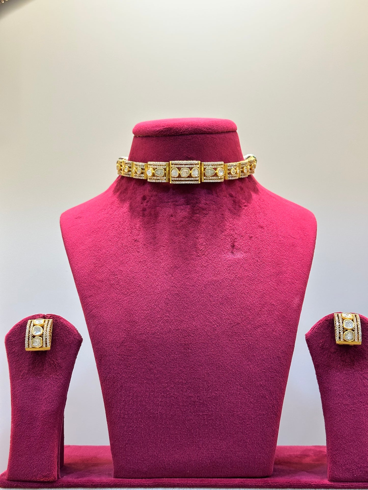 Gold Plated Uncut Polki Necklace