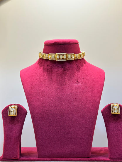 Gold Plated Uncut Polki Necklace