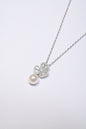 Flower Dropping Pearl 925 Silver Necklace
