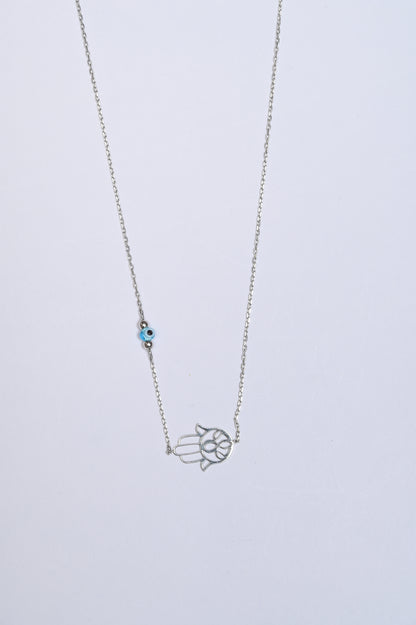 Grace Hamsha Minimal Evil Eye Charm Necklace