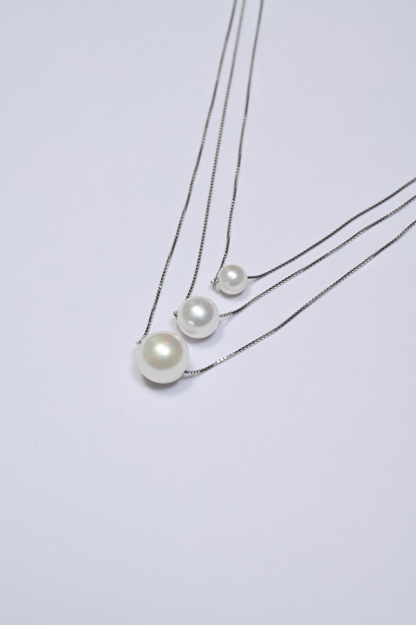 Triple Layer Fresh Water Pearl 925 Silver Necklace