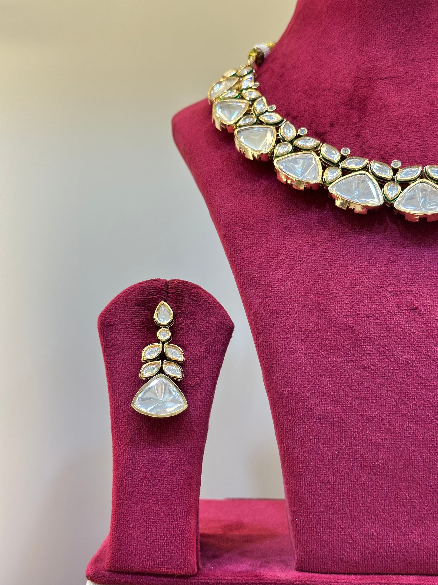Gold Plated Uncut Polki Necklace