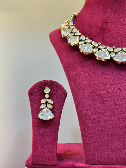 Gold Plated Uncut Polki Necklace