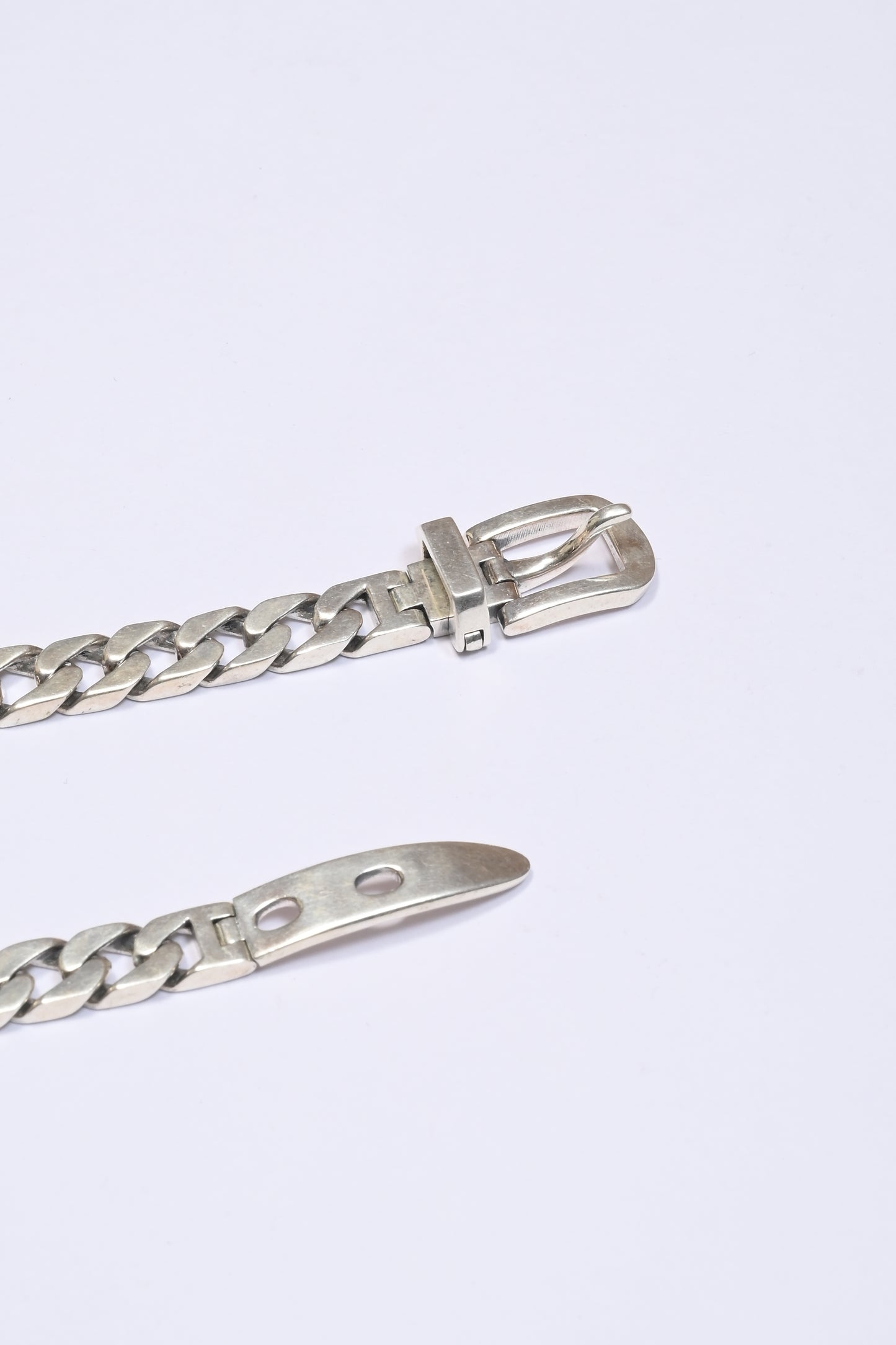 Belt Lock Cuban 925 Silver Bracelet