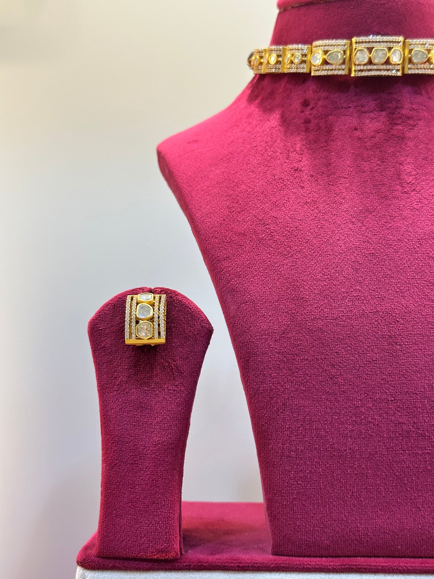 Gold Plated Uncut Polki Necklace
