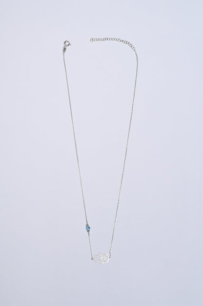 Grace Hamsha Minimal Evil Eye Charm Necklace