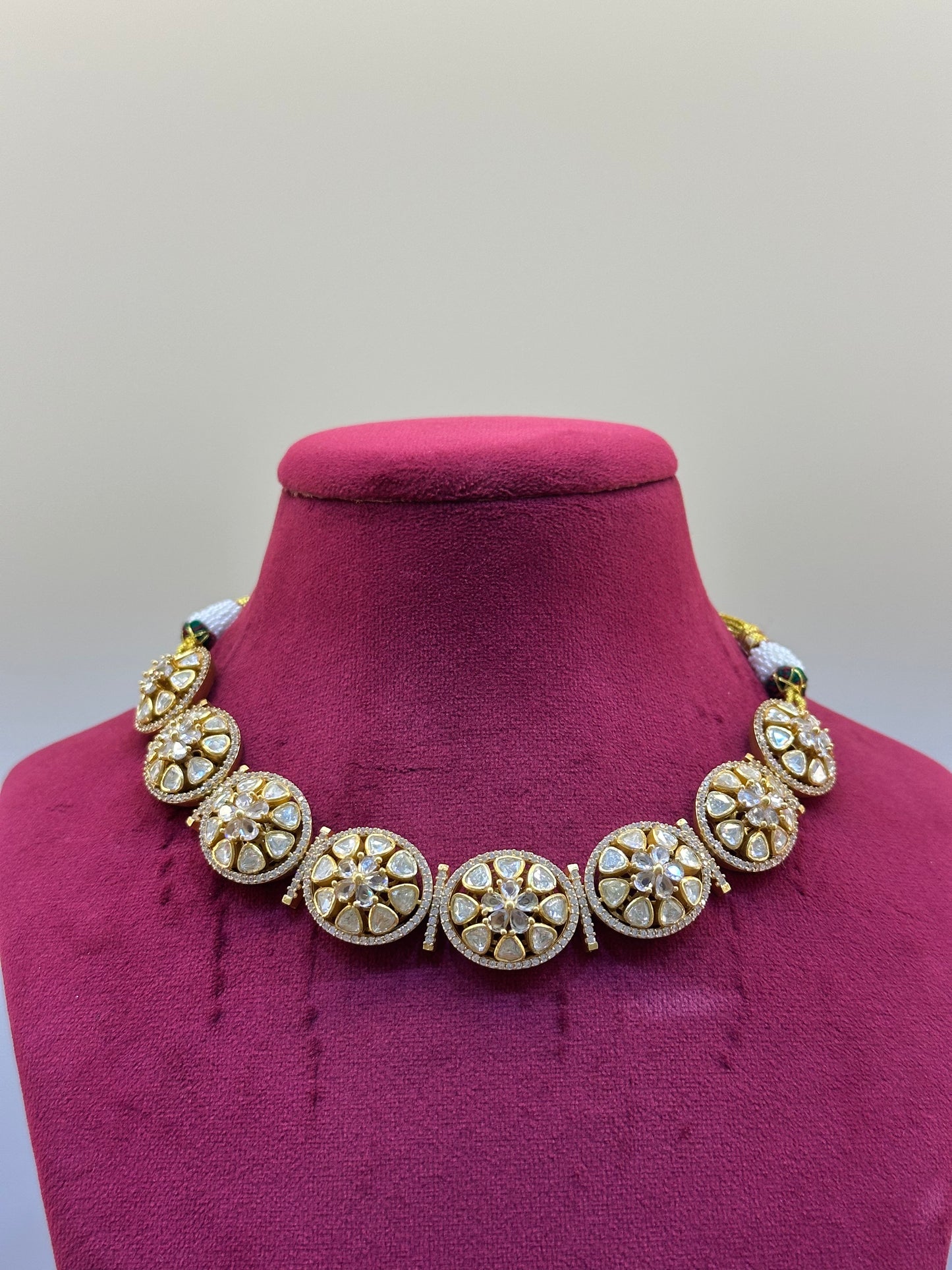 Gold Plated Uncut Polki Necklace
