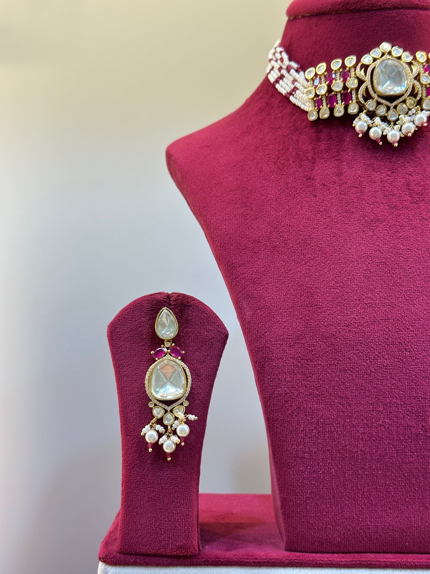 Gold Plated Uncut Polki Necklace