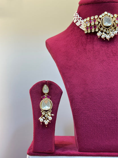 Gold Plated Uncut Polki Necklace