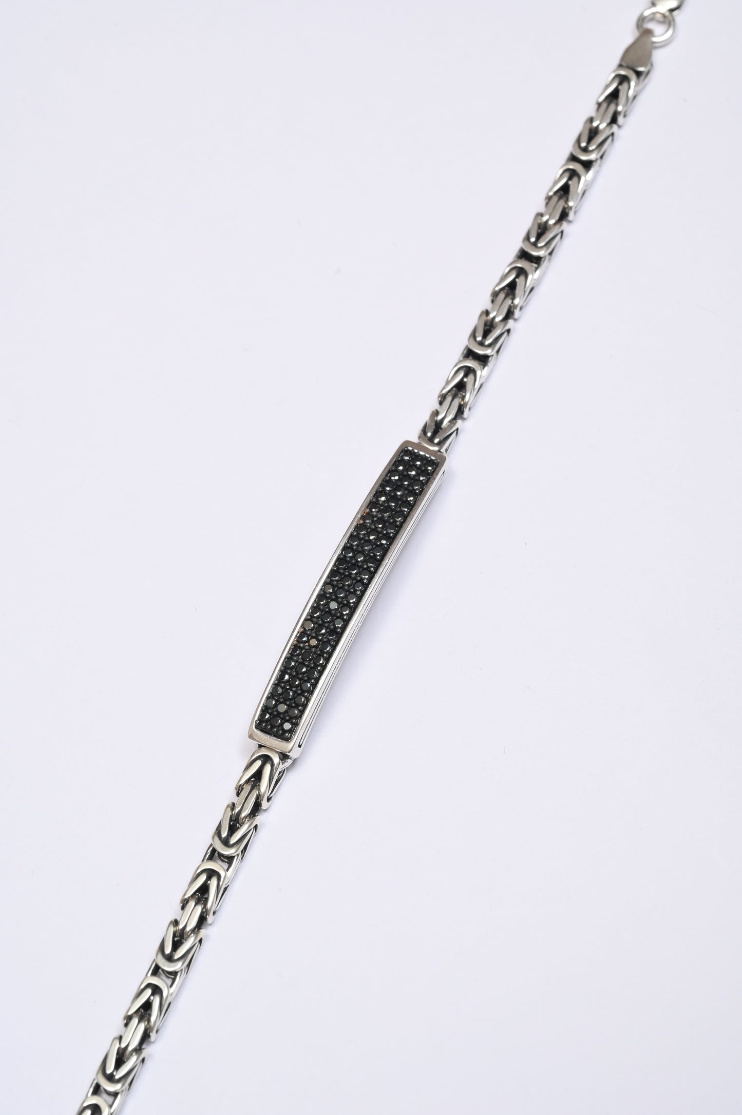 Black Diamond Roped Antique-Oxodised Finish 925 Silver Bracelet