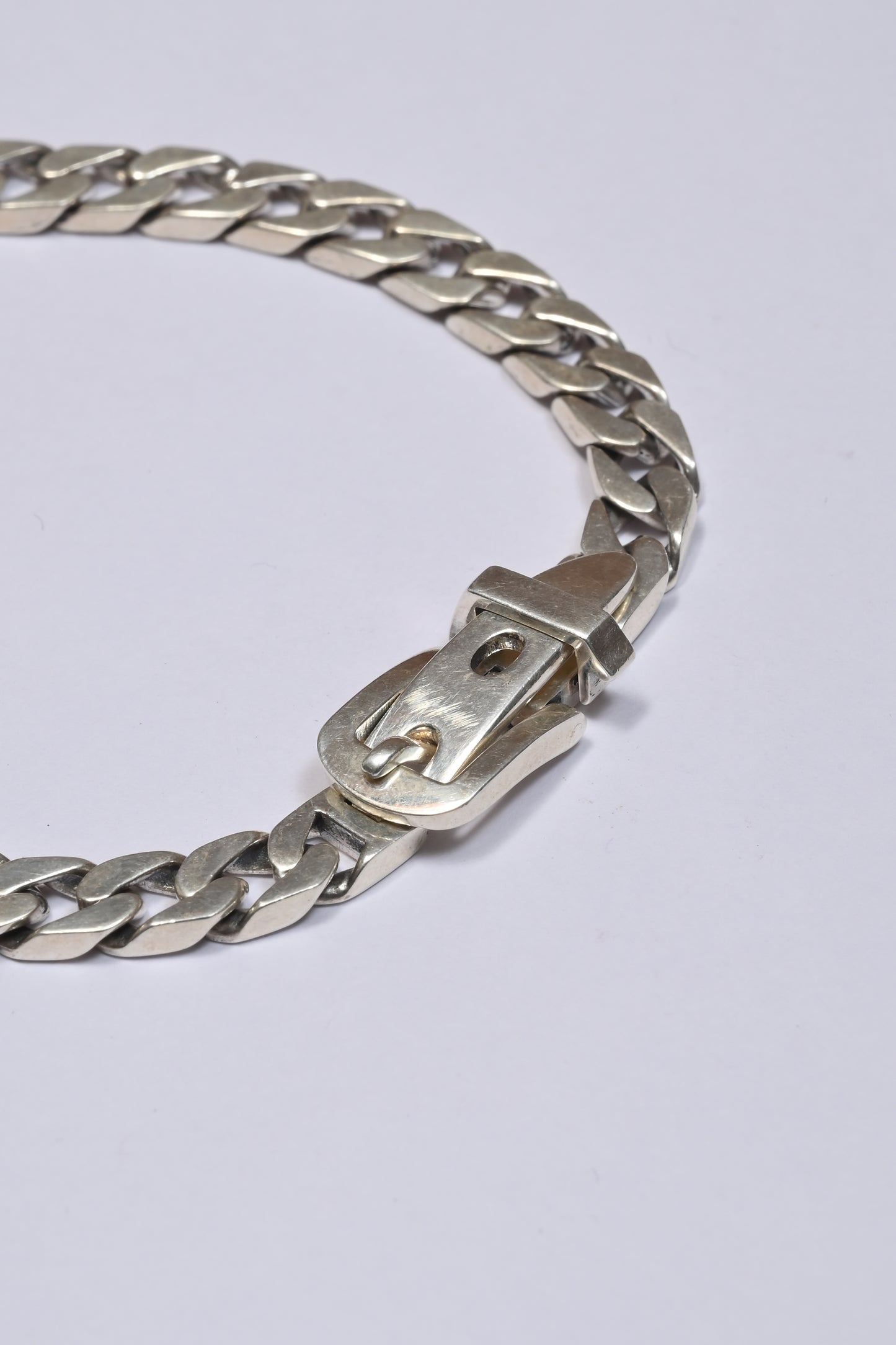 Belt Lock Cuban 925 Silver Bracelet