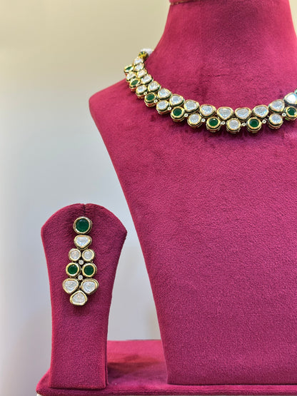 Gold Plated Polki Necklace