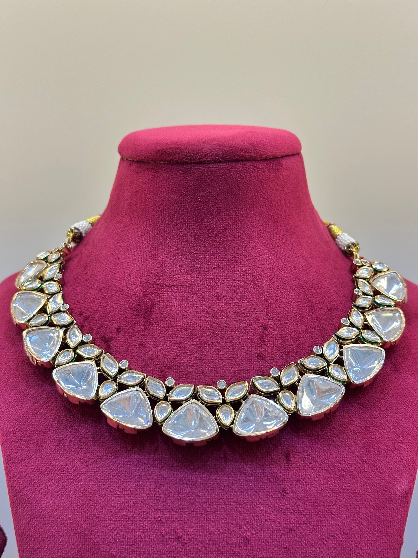 Gold Plated Uncut Polki Necklace