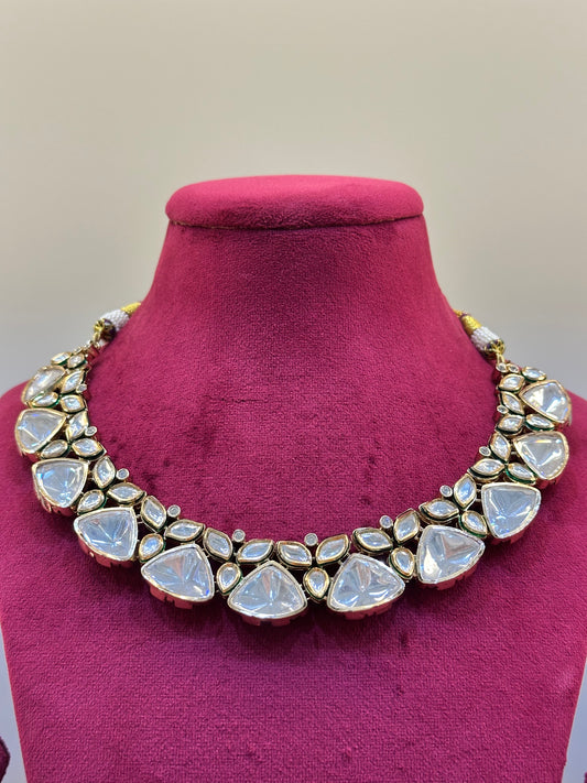 Gold Plated Uncut Polki Necklace