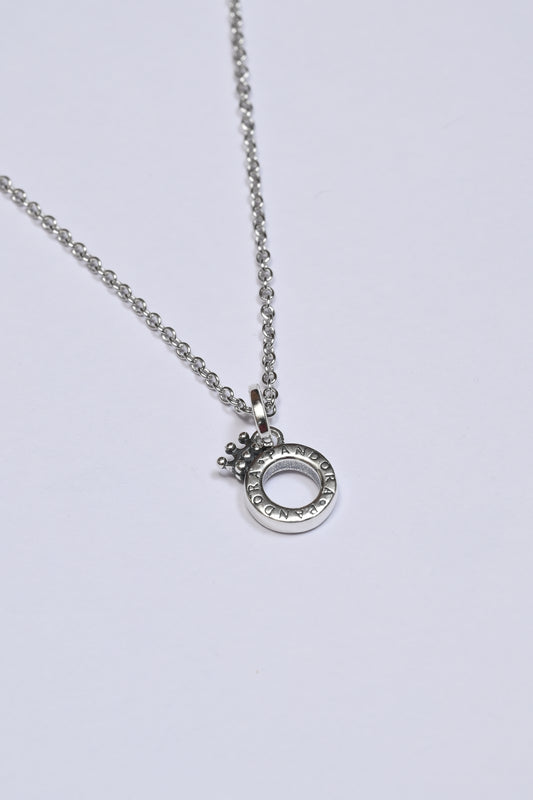 Crown Pandora Ring Pendant With Link Chain