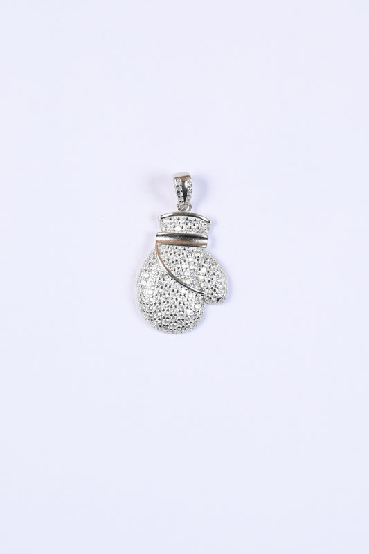 Boxing Gloves Diamond Studded 925 Silver Pendant