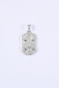 Green Eye Diamond Studded 925 Silver Lion Pendant