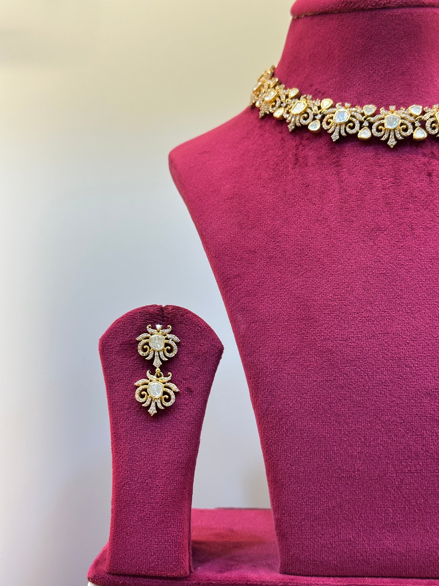Gold Plated Polki Necklace