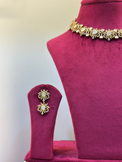 Gold Plated Polki Necklace
