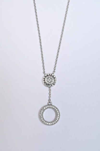 Dropping Pandora Double Ring Necklace