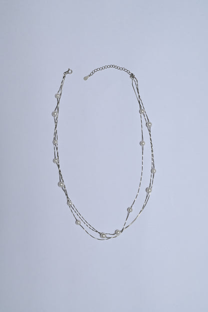 Stunning Pearl Links 925 Silver Necklace