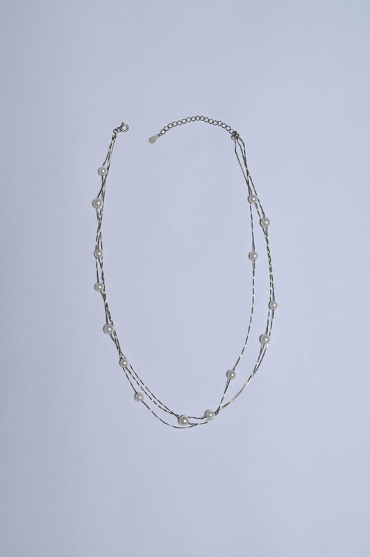 Stunning Pearl Links 925 Silver Necklace